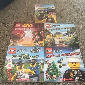 LEGO city and Star Wars Scholastic 5 book bundle